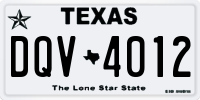 TX license plate DQV4012