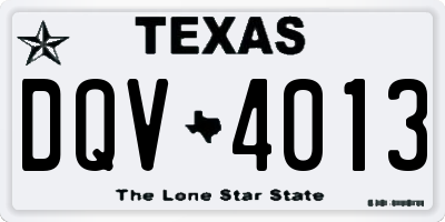 TX license plate DQV4013