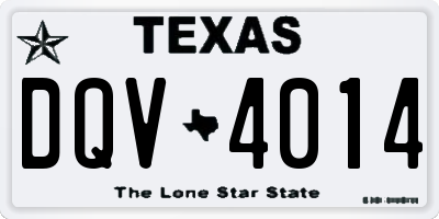 TX license plate DQV4014