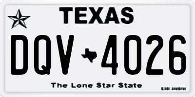 TX license plate DQV4026