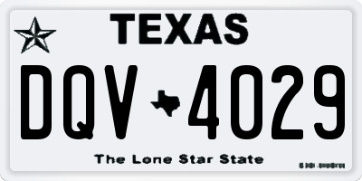 TX license plate DQV4029