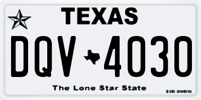 TX license plate DQV4030