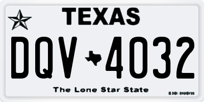 TX license plate DQV4032