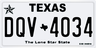TX license plate DQV4034