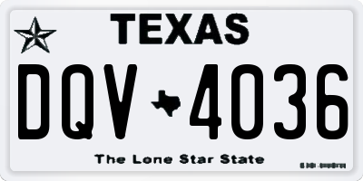 TX license plate DQV4036