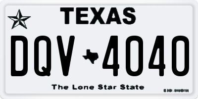 TX license plate DQV4040