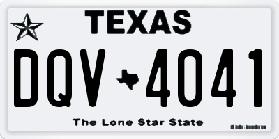 TX license plate DQV4041