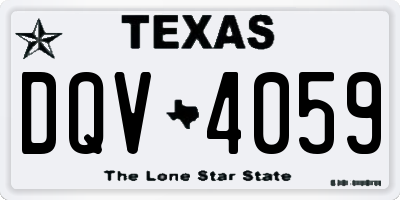 TX license plate DQV4059