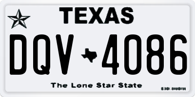 TX license plate DQV4086