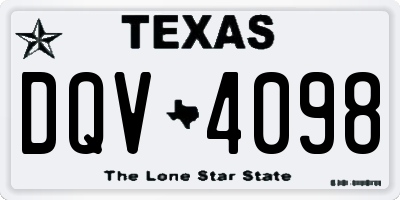 TX license plate DQV4098