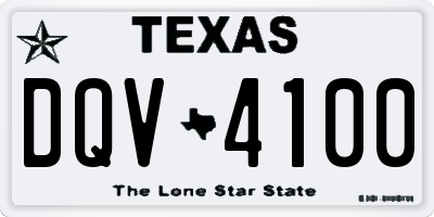 TX license plate DQV4100