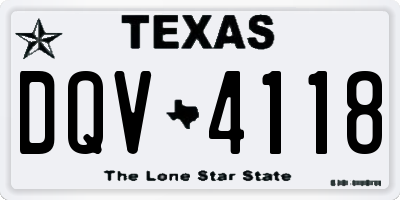 TX license plate DQV4118