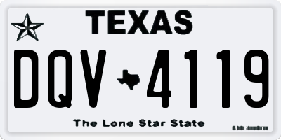 TX license plate DQV4119