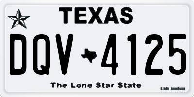 TX license plate DQV4125