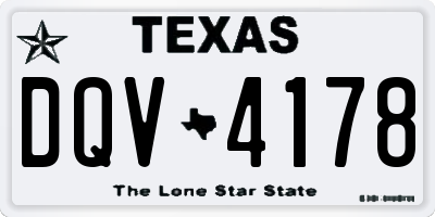 TX license plate DQV4178