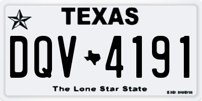 TX license plate DQV4191