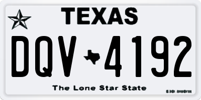 TX license plate DQV4192