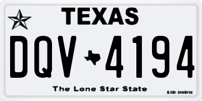 TX license plate DQV4194