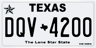 TX license plate DQV4200