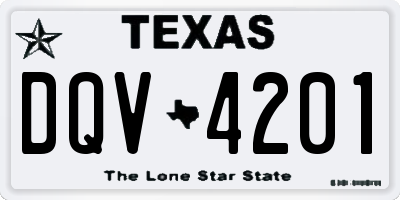 TX license plate DQV4201