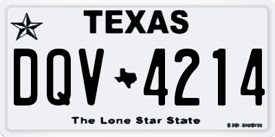 TX license plate DQV4214