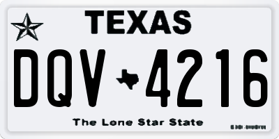TX license plate DQV4216