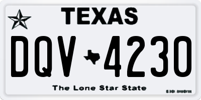 TX license plate DQV4230