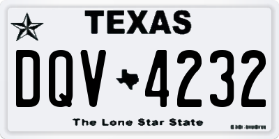 TX license plate DQV4232