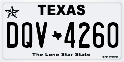 TX license plate DQV4260