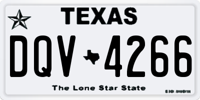 TX license plate DQV4266