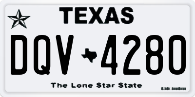 TX license plate DQV4280