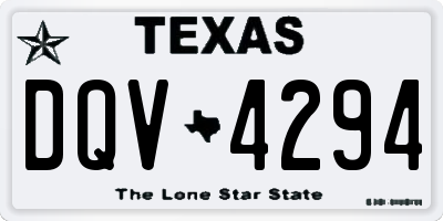 TX license plate DQV4294