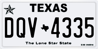 TX license plate DQV4335