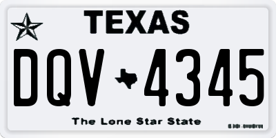 TX license plate DQV4345