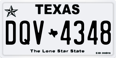 TX license plate DQV4348