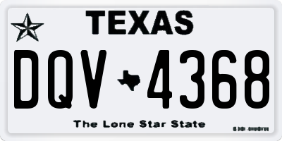 TX license plate DQV4368
