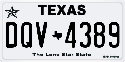 TX license plate DQV4389