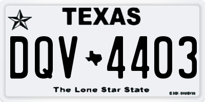 TX license plate DQV4403