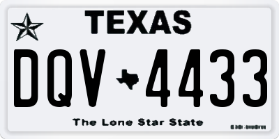 TX license plate DQV4433