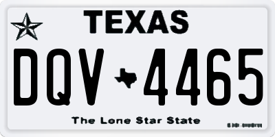 TX license plate DQV4465