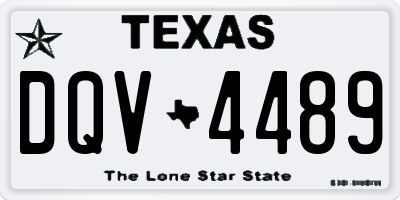 TX license plate DQV4489