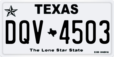 TX license plate DQV4503
