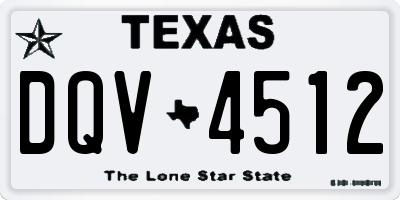 TX license plate DQV4512