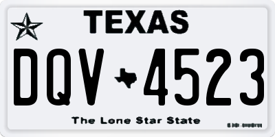 TX license plate DQV4523