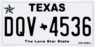 TX license plate DQV4536