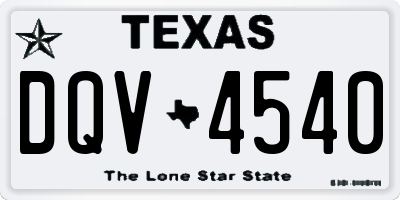 TX license plate DQV4540