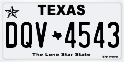 TX license plate DQV4543