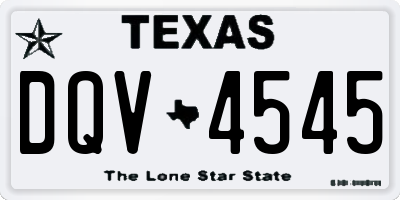 TX license plate DQV4545