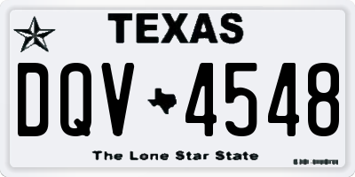 TX license plate DQV4548