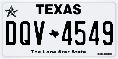 TX license plate DQV4549